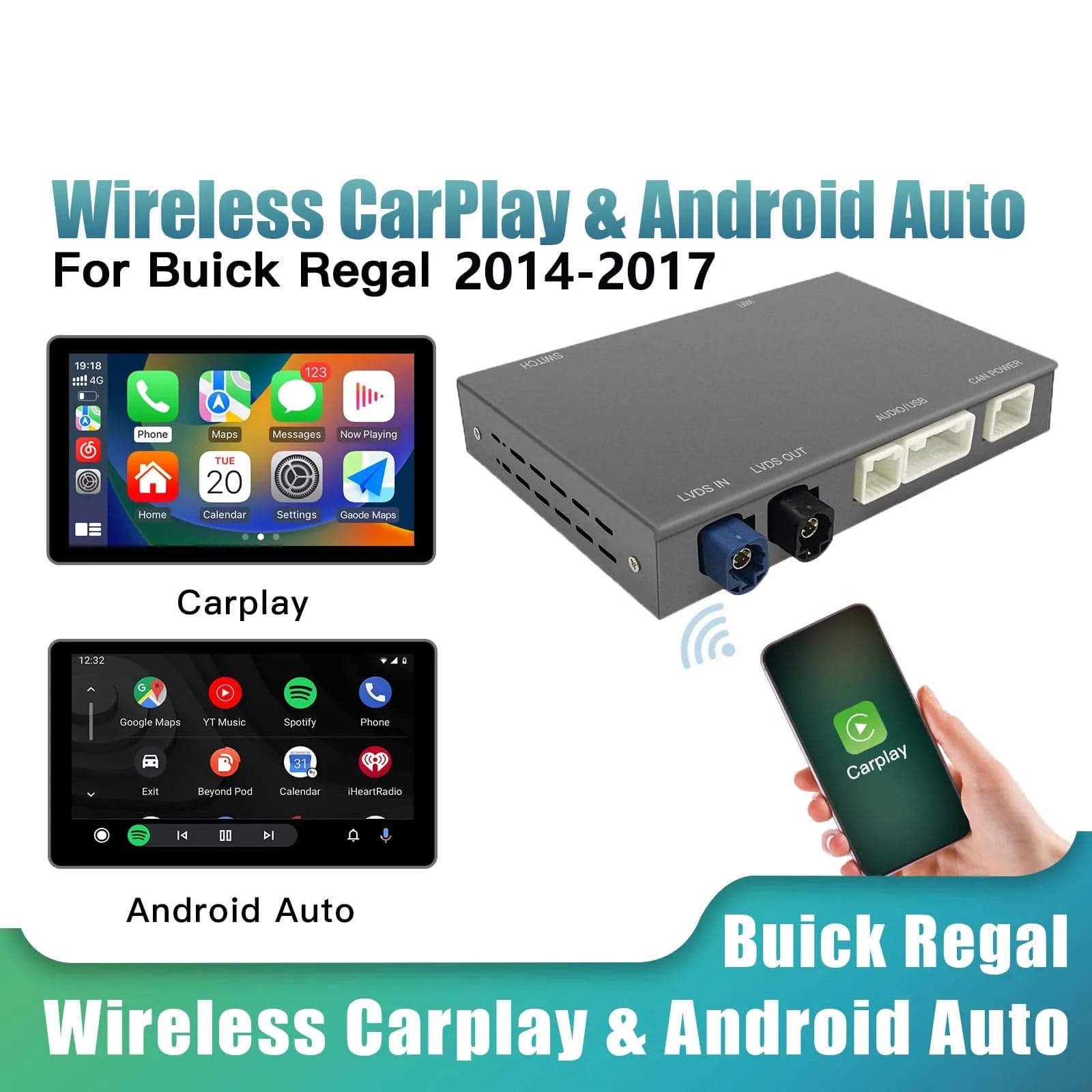 Buick Envision CarPlay & Android Auto nachrüsten – Wireless Modul (2014–2019)